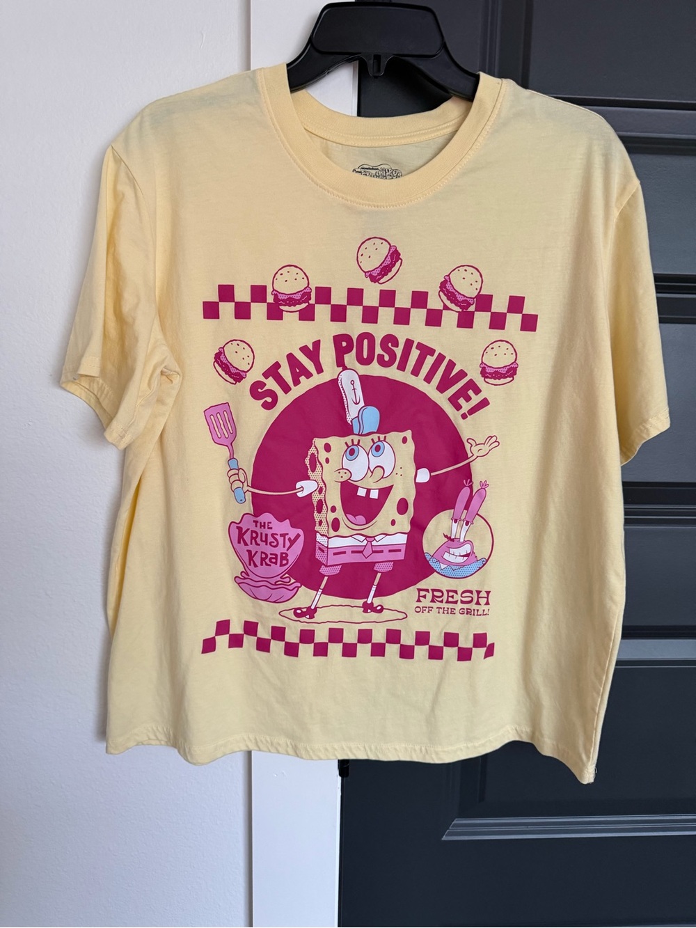 Nickelodeon SpongeBob Yellow Tee with Pink Graphic